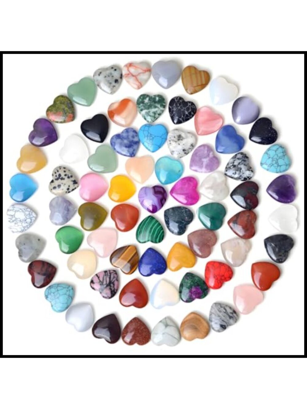 35Pcs Natural Stone Heart Shape SI1 GIA 0.79in DIY Jewelry Craft
